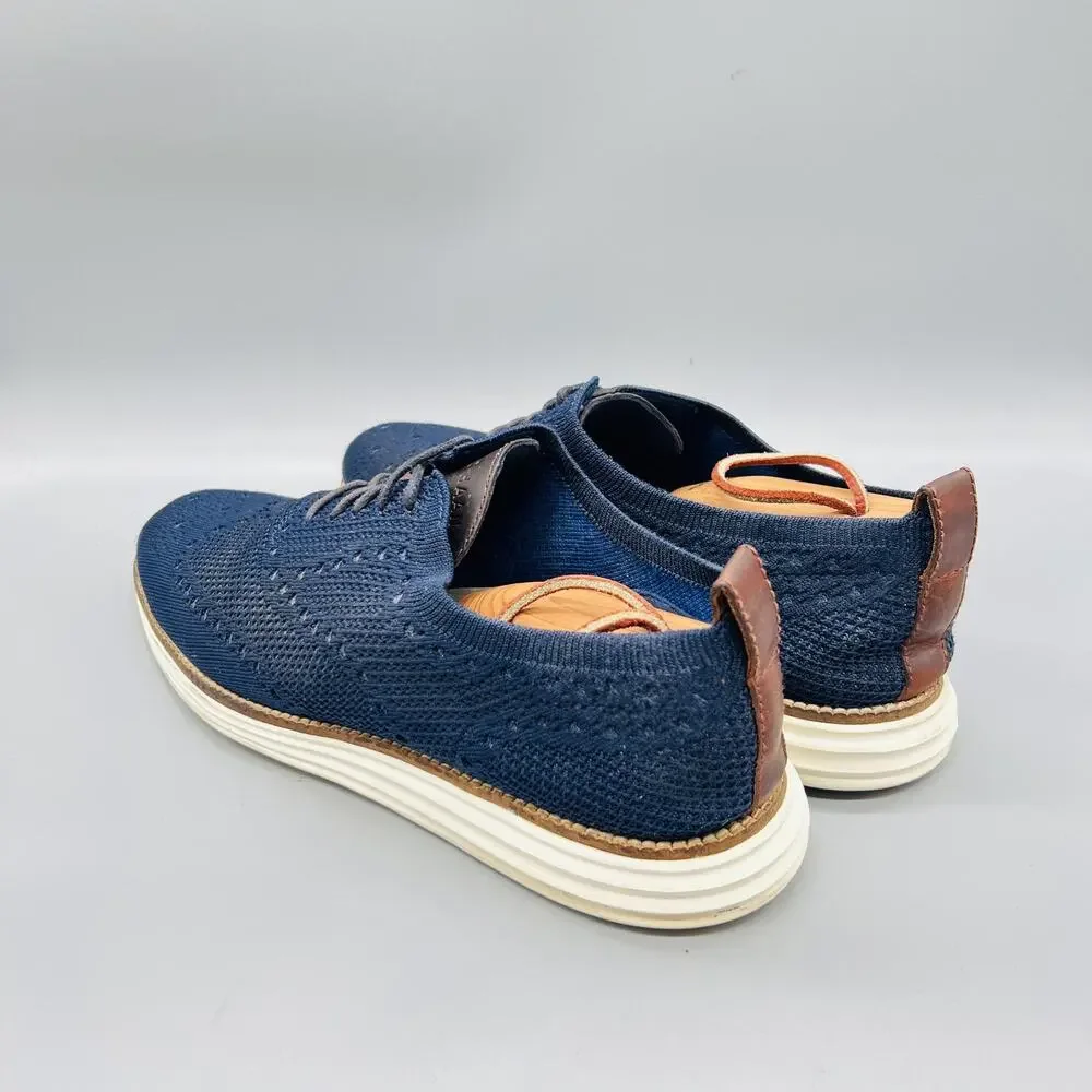 Cole Haan Shoes Mens 10 Blue Knit Grand Wingtip Casual Sneakers Comfort